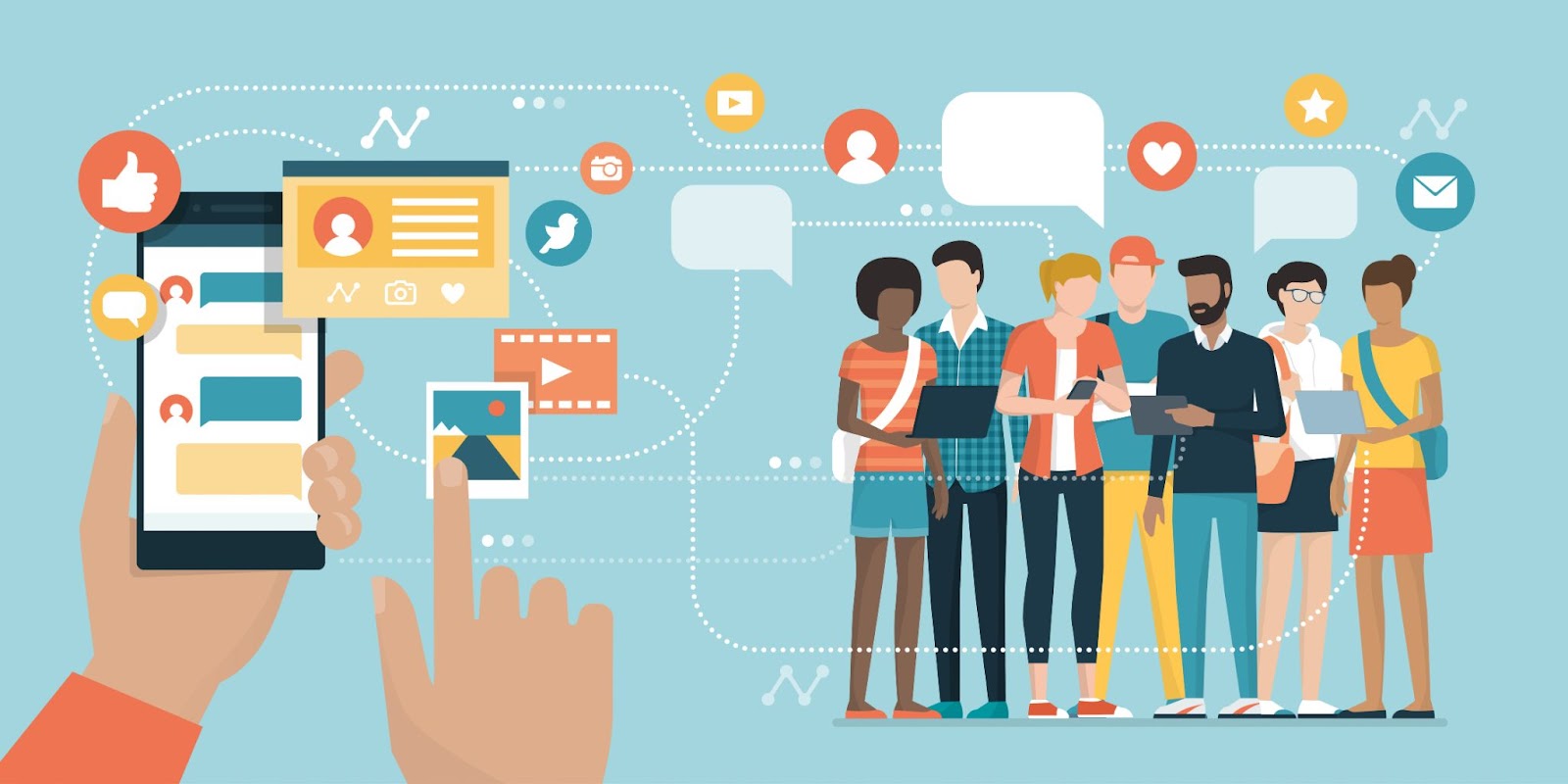 Dr. David Goatley being installed as president of Fuller Theological Seminary in January 2023 Illustration of a group of people chatting through various media channels, represented by icons