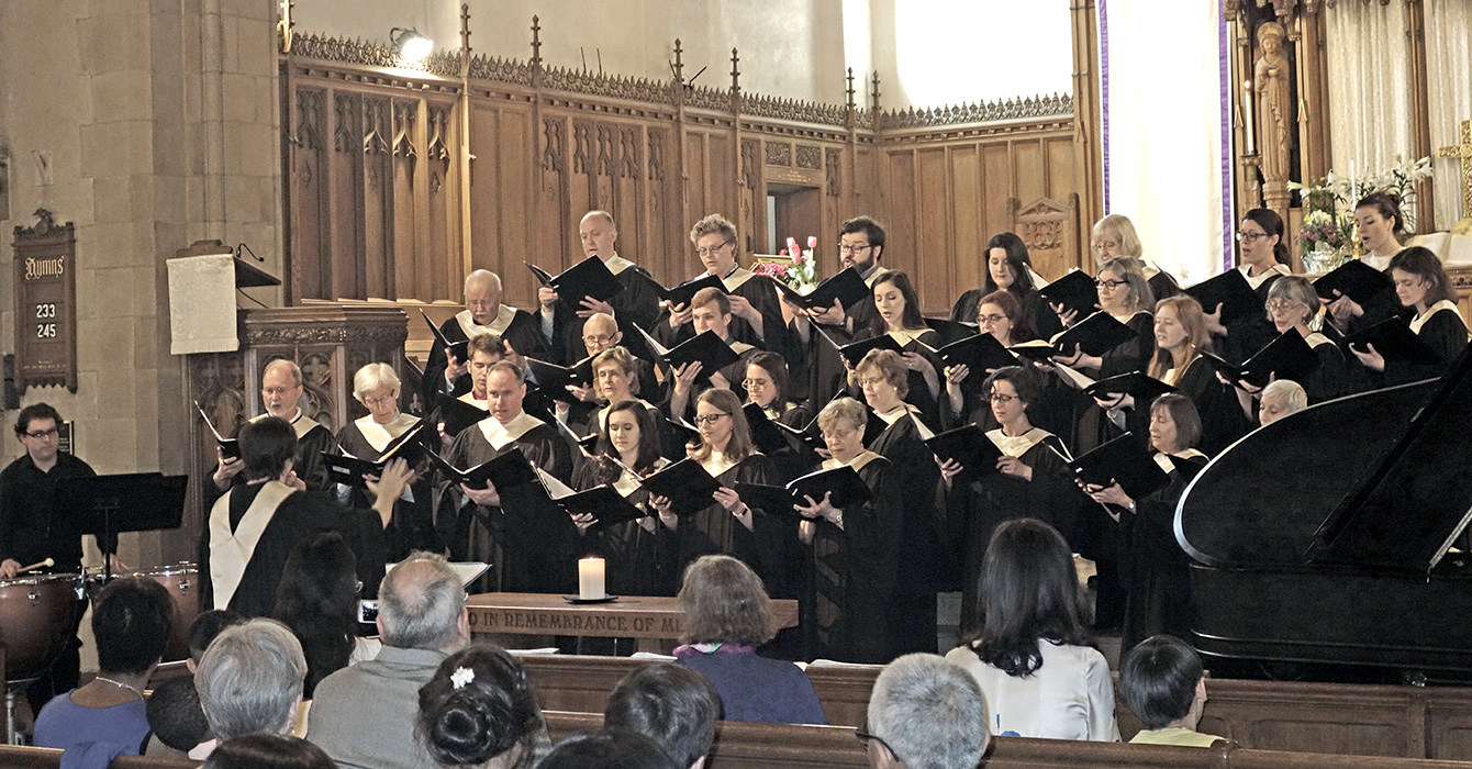 Dr. David Goatley being installed as president of Fuller Theological Seminary in January 2023 Image of a large choir singing in a church