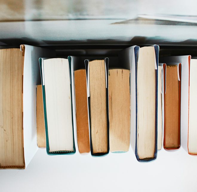 Books on a shelf