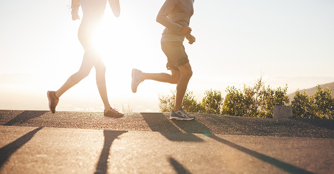 Two people on a run